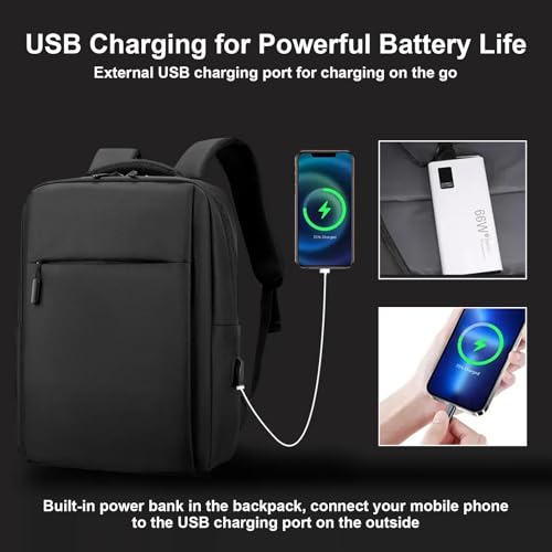 Aurivee Zaino Per Pc Portatile 16 Pollici Antifurto, Usb E Cinghia Per Trolley, Unisex Studente Viaggio, Zaino Giornaliero Insegnante Impermeabile In Nero - 7