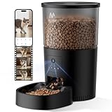 IMIPAW Automatic Cat Feeder with Camera, 1080P HD AI Pet Recognition Recording, 5G WiFi APP Remote Control, Timed Programmable Food Dispenser, Two-Way Audio, with Night Vision Function and Desiccant