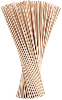 TUPARKA Dowel Rods, 150 Pack Natural Sticks Round Craft Wooden Sticks for DIY Craft (3 * 200mm)