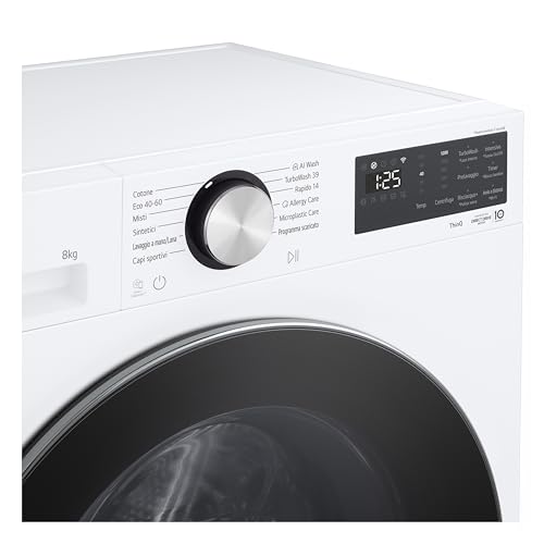 Lg F2NX50S8TLC Lavatrice, Caricamento Frontale, 8 Kg, 12 Programmi, Profondità 47,5 Cm, Bianco, Livello Rumorosità Centrifuga 71 Db(A), Classe A - 6