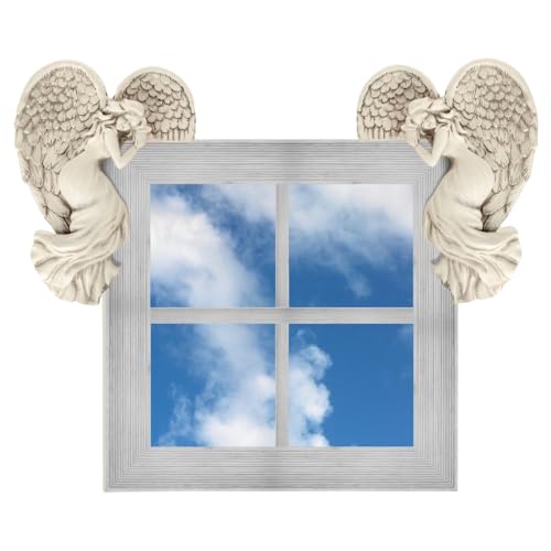 garden mile Vintage Style Shabby Chic Ivoire Ailes d'ange Cadre de Porte Ornement. Uniques Décoration Noël Angle Droit Mural Sculpture Fée Porte. 25cm Haut pour Noël, décor Maison ou Mariages