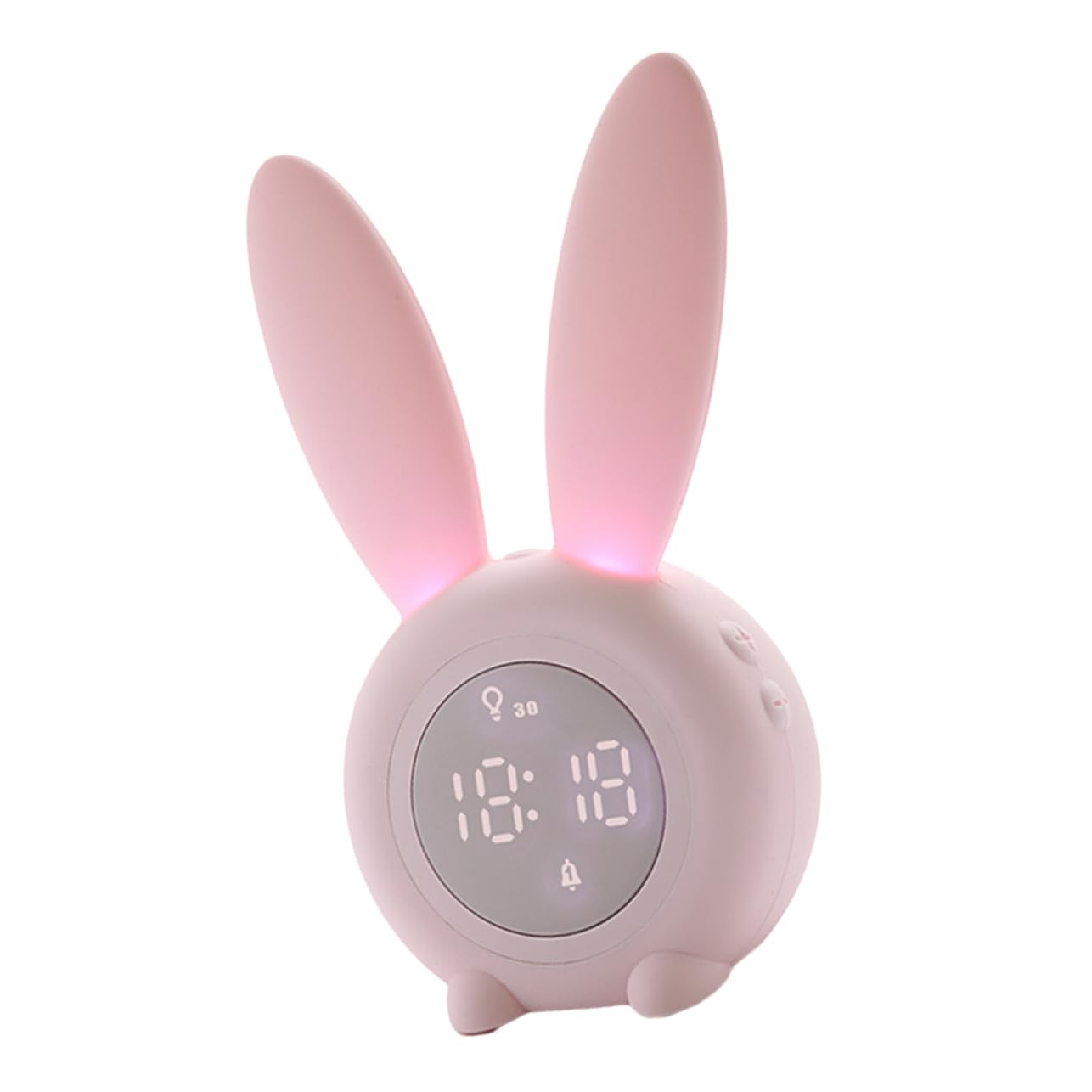Rose Réveil Lapin et Minuterie à Suspendre, LED avec Veilleuse Magnétique