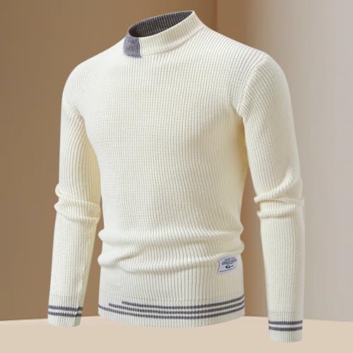 Mens Crewneck Slim Fit Knit Sweater, Lightweight Casual Fall Trendy Pullover Raglan Sleeve Knitwear Sweaters2