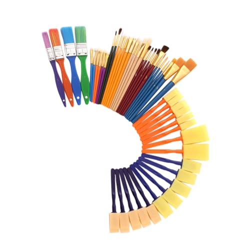 FUNOMOCYA Pinceles de Pintura para Kit Cerdas de Nylon Cerdo y Caballo Herramientas Resistentes para Manualidades y Dibujo para Acuarelas y Témperas Lavables