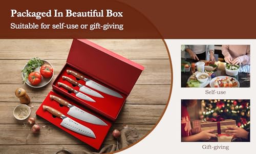 HEZHEN Kitchen Knife Set of 5 Pcs, German Stainless Steel Chef Knife for Professional Chefs and Home Cooking, Ultra Sharp Chef Knife Set - Image 8