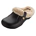 Pantofole da Casa Inverno Morbido Antiscivolo Scarpe Caldo Peluche Pantofole Cotone Scarpe Pattini per Donna Uomo (44-45 EU,Uomo-Nero)