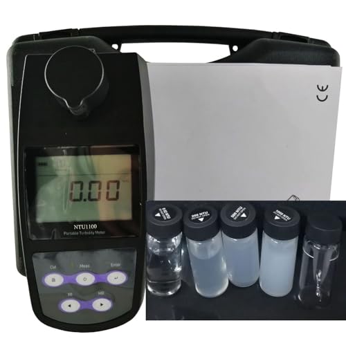 Portable Turbidimeter Turbidity Meter Kit Turbidity Tester with 4 PCS Calibration Solution Vials