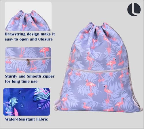 Image of Lify Drawstring Backpack Water Resistant String Bag Sports Sackpack Gym Sack with Side Pocket for Men Women - 1Piece