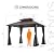 Sunjoy Hardtop Gazebo 10 x 12 ft. Outdoor Gazebo, Heavy Duty Steel Frame Gazebo, Double Tiered Metal Gazebo with Ceiling Hook and Mesh Netting, Brown