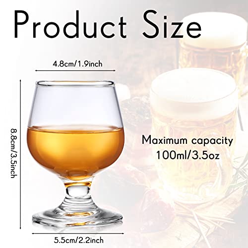 Qunclay 12 Pieces 3.5 Oz Shot Glass Cute Brandy Snifter Cognac Bourbon Liquor Tequila Glasses Clear Small Sherry Whiskey Tasting Glasses For Martini Wine Drinking Liquor Beer Cup thumb #1