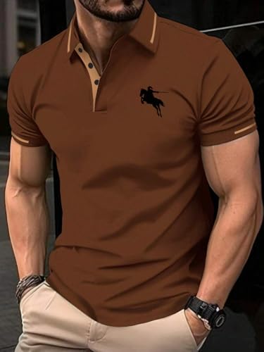 Image of TAGAS Men's Short Sleeve Polo Shirt, Button Up Collar | T-Shirt for Mens | Casual T Shirt for Men | (MT-7)
