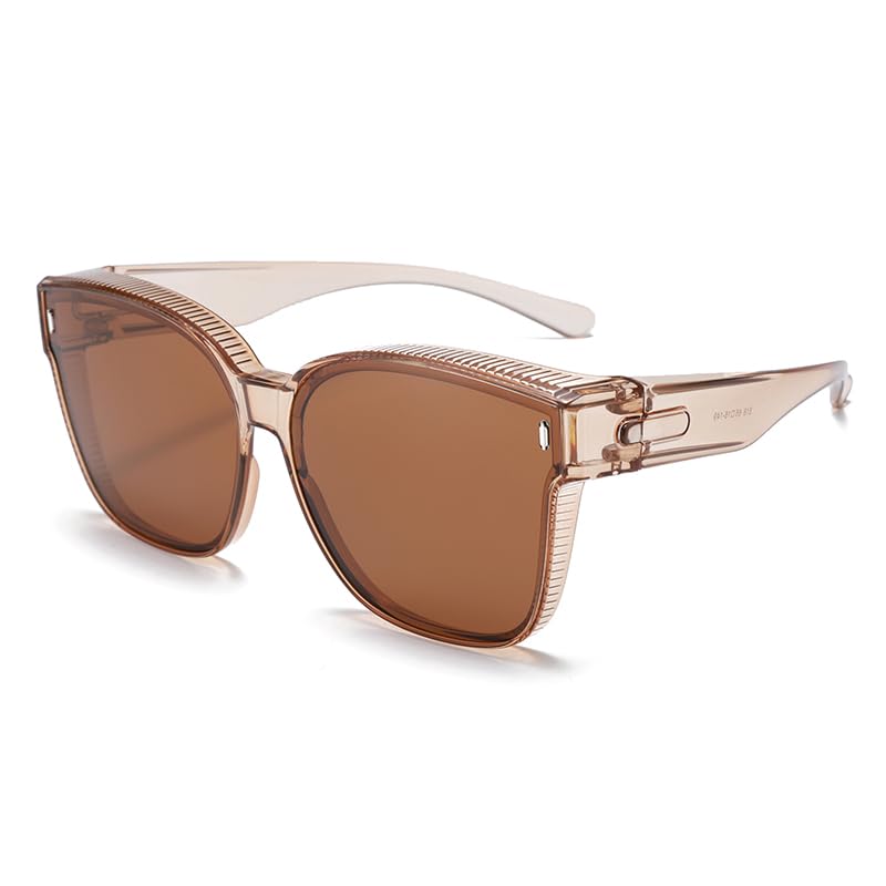 Farrobor Polarisiert Sonnenbrille Über Normale Brille - Überzieh Sonnenbrille Herren Damen mit UV400 Sonnenüberbrille für Brillenträger