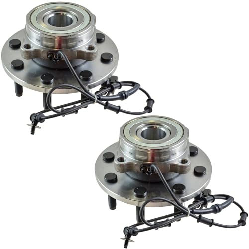 Image of TRQ Front Left and Right Wheel Bearing & Hub Assembly Set 2 Piece for 2006-2008 Dodge Ram 1500 4 Wheel Drive 8 Lug Wheels 2006-2008 Ram 2500 2006-2008 3500