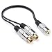 TISINO RCA Female to 3.5mm Female Mini Jack Stereo Splitter Audio Y Adapter Cable - 8 Inches/20 cm