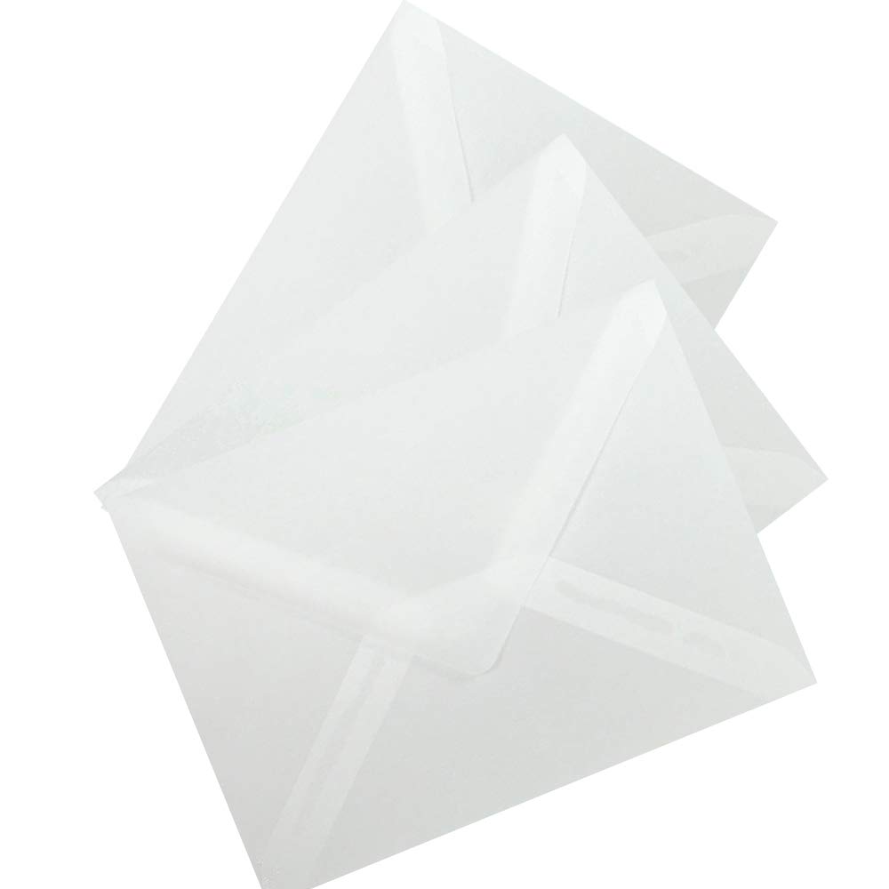 Mini koperty 60 x 90 mm na wizytówki, karty podarunkowe, karty bonusowe, karty biznesowe, Boże Narodzenie, w kolorze przezroczystym, 500 kopert