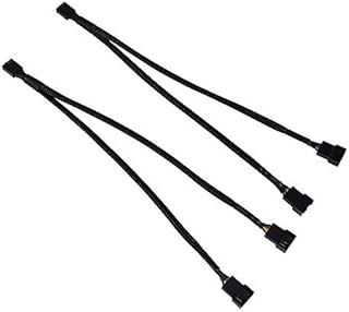 Sleeved PWM Fan Cable 1 to 2 Converter, 2 Pack, Black