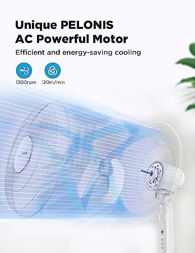 image for PELONIS 16'' Pedestal Remote Control Oscillating Stand Up Fan 7-Hour T