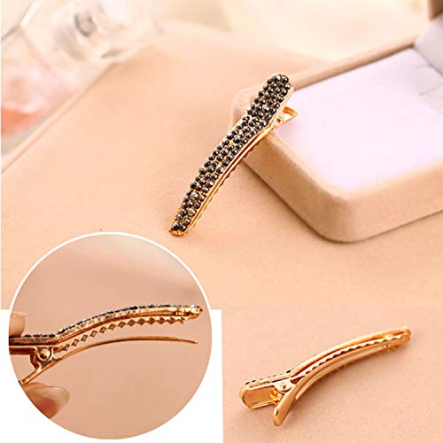Miao Jin 12 Pcs Rhinestone Pearls Alligator Hair Clips Duckbill Hairpins thumb #3