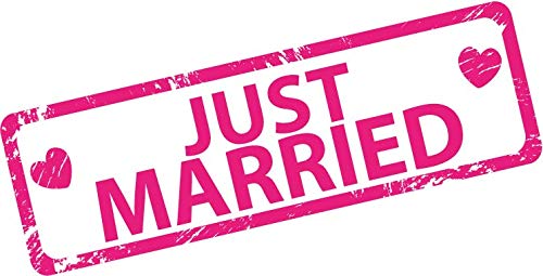 Magnet Just Married Wedding Grunge Stamp Window Truck Car Vinyl Flexible Magnet Magnetic Bumper Sticker 5