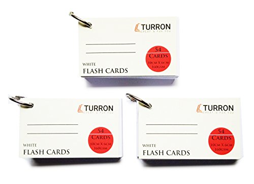 Image of Turron Premium Blank Index Flash Cards | Punched with Binder Rings for Study, Notes & Revision (150, Multicolor, 4 x 6 Inch, Dotted)