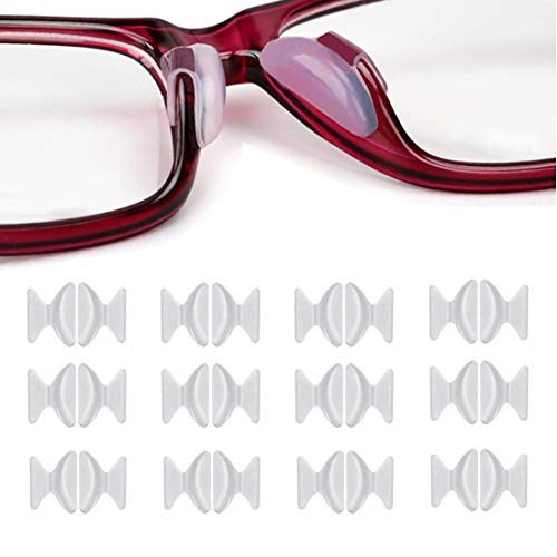 Silicone Nose Pads, 12 Pairs 2.5mm 1.8mm Eyeglass Sunglasses Glasses Spectacles Adhesive Anti-Slip Silicone Nose Pads by Aurorali, Transparent