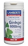 Ginkgo Biloba 6000 Alta Potencia 180 comprimidos 120 mg de Lamberts