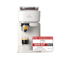 Philips Baristina Espressomaschine – Automatisches Mahlen, Tampen & Brühen,16 Bar, Kaffeemaschine mit Mahlwerk & Siebträger, leichte Reinigung, Espresso & Café Crema, Naturweiß/Mangogelb (BAR305/03) – Ansicht 2