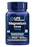 Life Extension Magnesium Citrate 100 mg Vegetarian Capsules, Blue, 100 Count
