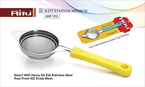 Image of RITU Kitchen Tools Food Grade Conical Tea Strainer | Medium Size Chai Chhalni | Stainless Steel Filter for Tea, Coffee, Juice & Oil | Durable Fine Mesh Sieve for Home & Kitchen |402 Rust Proof Mesh