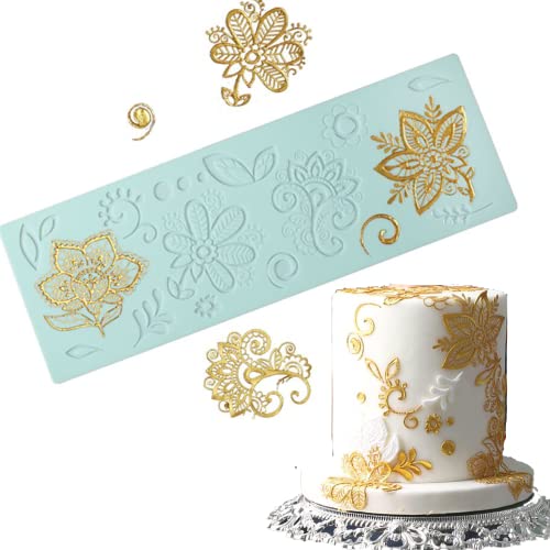 Anyana Flowers Leaves Cake Lace Mold Silicone Fondant Molds