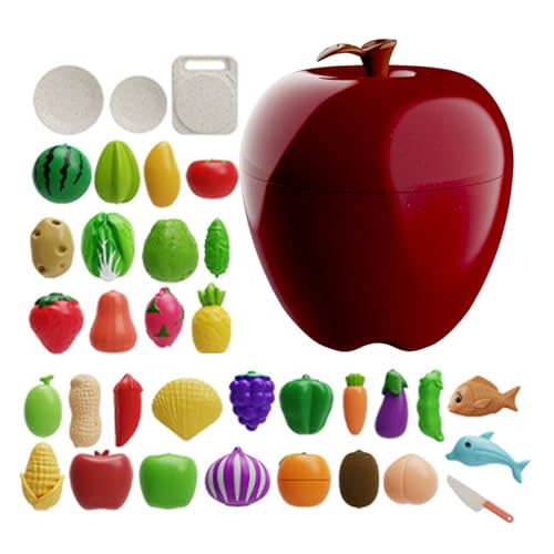 Jouet de légumes à couper en bois avec panier et ustensiles durables