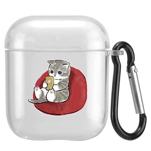 Cute Cat Designed For 1St&2Nd Generation Airpods Case, Shockproof Case Clear Soft Tpu Protective Cover Compatible With Apple Airpods 2&1 With Keychain Animal Pattern For Women Girls #TOP10