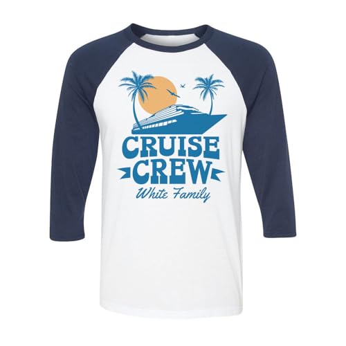 Cruise Crew White Family Three-Quarter Raglan Sleeve Baseball Shirt Unisex 2X-Large White/Navy