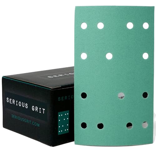 Serious Grit - 3 x 5 (80x133mm) 14-Hole P220 Grit Sandpaper - 50 Pack Box