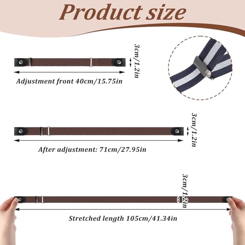 Belts for Men Women No Buckle Show Belt Invisible Stretch Waist Belts Buckleless Elastic Belt for Jeans Pants Dresses Adjustable Up to 72 Inches, No Bulge2