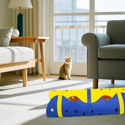 Tunnel-Katzenbetten bequemes Kätzchenbett | Katzen-Hängemattenbett für Haustiere, Haustierbett-Möbel mit stabilem Stahlrahmen, -Hängematte, Katzen-Sofa, ideal für Wohnzimmer-4