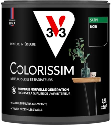 V33 Peinture multi-supports Colorissim® Noir satin 0,5L