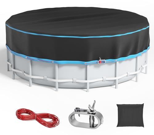 12 Ft Round Pool Cover Heavy Duty Pool Cover for Above Ground Pools Swimming Pool Cover with Storage Bag Solar Covers for Above Ground Pools Waterproof & Dustproof