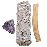 ULTECHNOVO Räucherstäbchen Satz mit Weißem Salbei und Heiliger Holzbasis 10cm lang für Meditationsräume und Aromatherapie zur Raumluftverbesserung
