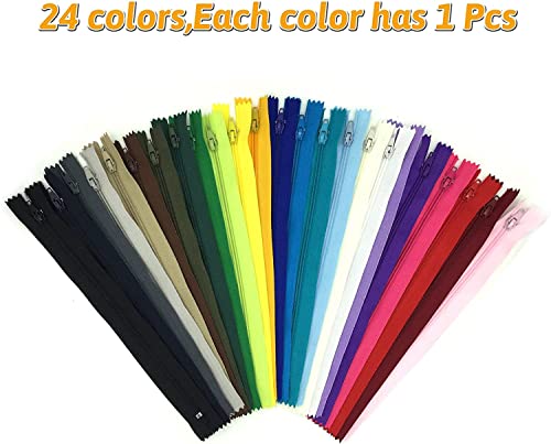Image of Zippers for Sewing, DOITEM 24 pcs 15cm /6 Inch Multicolor Nylon Coil Zippers for Sewing and Crafts 24 Colors