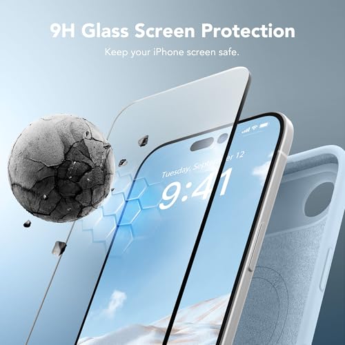 Image of Magnetic for iPhone Air Case, Compatible with MagSafe, [Full Camera Protection][Screen Protector] Silicone Shockproof Protective Phone Case for iPhone 17 Air 6.5 inch, Light Blue