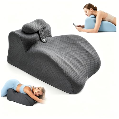 UKMOT Intimacy Wedge Pillow Memory Foam for Couples, Ergonomic Reading Pillow for Bed Sleeping, 27 Degree Support Pillow with Washable Pillowcase