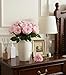 florisso Light Pink Rose Artificial Flowers - 13 Branches Faux Roses for Vase Decor, Wedding Centerpieces & Living Room Accents (Silk Artificial Roses)