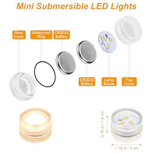 Mini bougies chauffe-plat LED étanches blanc chaud lot de 20 - 5