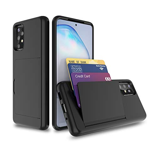 FDTCYDS Galaxy A52 5G Case with Card Holder,Silicone Hybrid Protective Wallet Cover Case for Samsung Galaxy A52 5G - Black