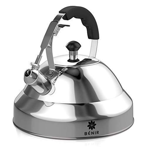 Benir Tea Kettle -2.75 Quart Stainless Steel Whistling Tea Pot for Stove Top