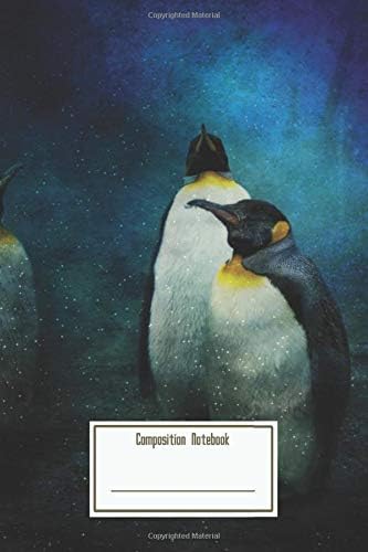 Composition Notebook: Textured Photo Of A Group Of Penguins Workbook for Teens Kids Students Girls for Home School College