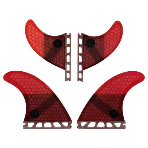 UPSURF Tabla de Surf Quad FUTURE Aletas Fibra de Vidrio Cuatro aletas Thruster Set Tener Panal (Red G5+GL)