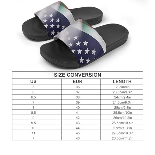 Flag of Ireland and U.S. Flag Non Slip Slides Sandals for Women Men Quick Drying Shower Shoes for Bathroom Pool Beach2