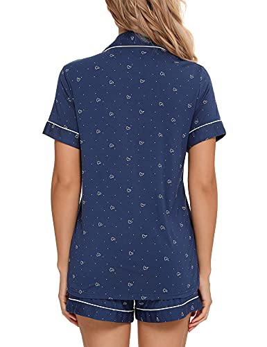 Image of Anjue Womens Pajamas Set Short Sleeve Button Down Soft Pj Sets S-XXL | V neck,Pyjamas,Modal,Wedding,Pijamas de mujer,Bridal party,Viscose,Knit,Cute,Lounge,Lightweight,Nursing,Holidays